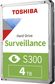 Жесткий диск  TOSHIBA S300 Surveilance 3.5  4TB 5.4K SATA3