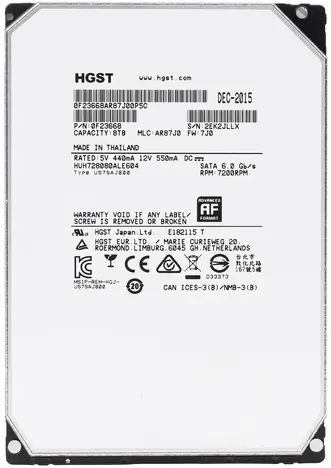 Жесткий диск  HGST Ultrastar 3.5 He8 8TB 7.2K SATA3