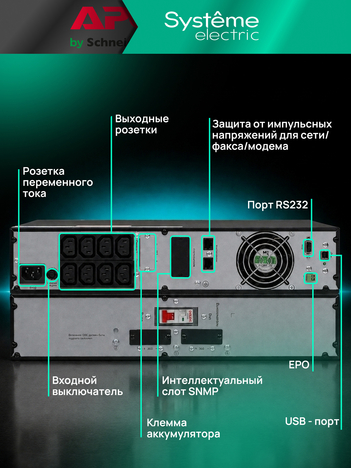 ИБП Systême Electric Smart-Save Online SRV-G2 1кВА/кВт SRVSE1KRXLIG2