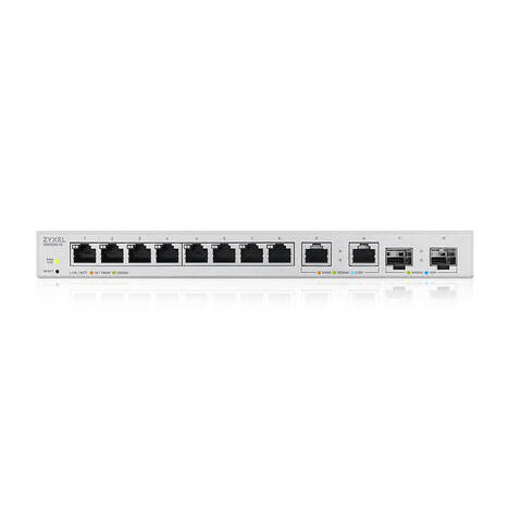 Коммутатор/ Zyxel XGS1210-12 Multi-Gigabit Smart L2 Switch, 8xGE, 2x1/2.5GE, 2xSFP+, Desktop, Silent