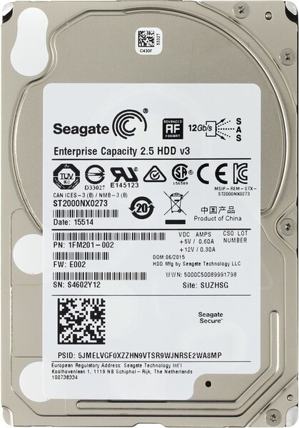 

Жесткий диск SEAGATE Enterprise Capacity HDD 2.5 2TB 7.2K SAS 12Gb/s