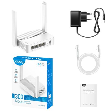 Маршрутизатор/ N300 Wi-Fi Router, Chipset MediaTek, 802.11b/g/n,300Mbps at 2.4GHz, 4x 10/100Mbps Ports, 2x 5dBi fixed antennas, WiFi router/AP/ Repeater/WISP Mode, Guest network, WPS, DDNS, VPN Client, IPv6