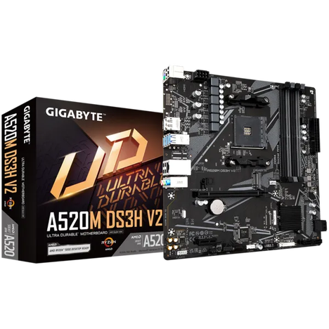 Материнская плата Gigabyte AM4 AMD A520 A520M DS3H V2