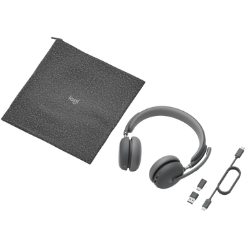 Bluetooth-гарнитура Logitech Zone Wireless 2 UC Graphite (with receiver), цвет черный
