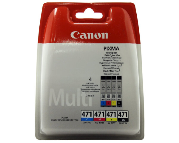 

Картридж голубой, пурпурный, желтый, черный Canon CLI-471, 0401C004