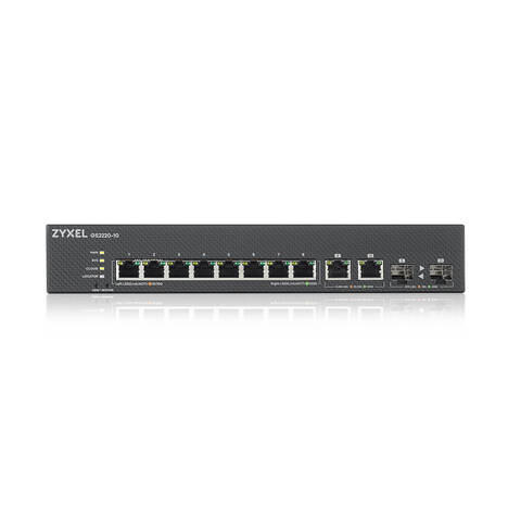 ZYXEL NebulaFlex Pro GS2220-10 Hybrid L2 Switch, rack 19 ", 8xGE, 2xCombo (SFP / RJ-45), silent, standalone / cloud management