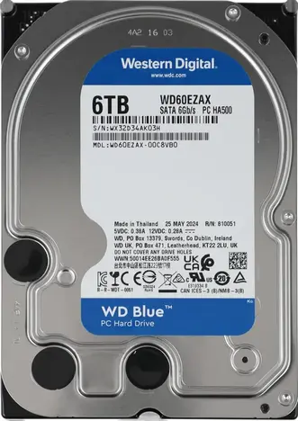 Жесткий диск  Western Digital Blue 3.5 3.5" EZAX 6ТБ SATA3