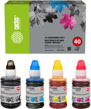 Чернильница голубой, пурпурный, желтый, черный Cactus CS-GI40PGBK/C/M/Y