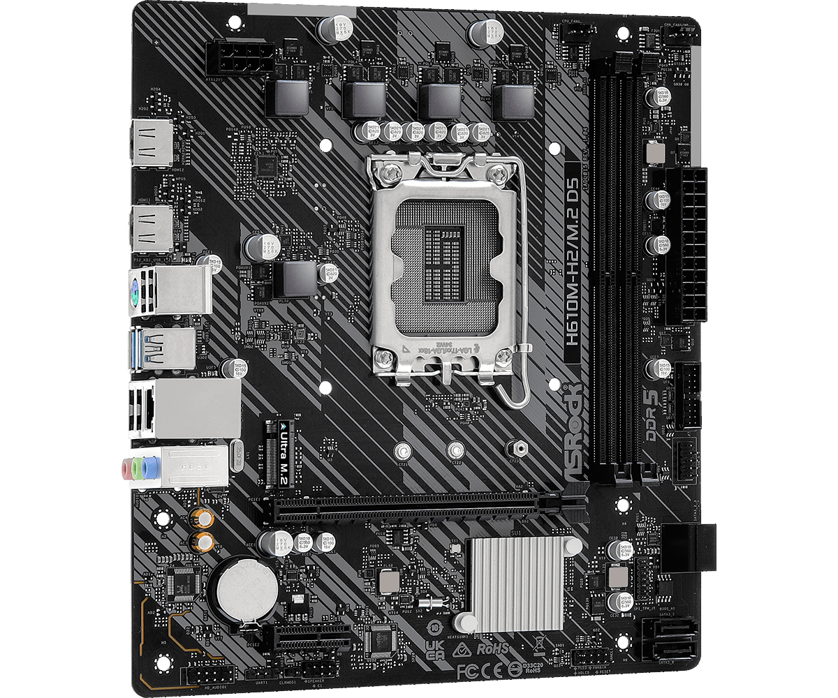 Материнская плата ASRock LGA 1700 Intel H610 H610M-H2/M.2 D5