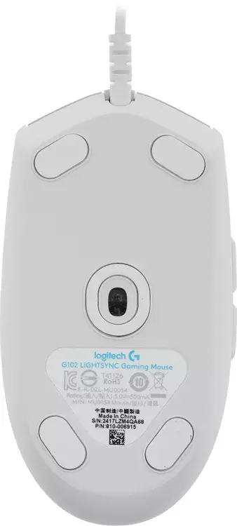 Мышь Logitech G102 Lightsync 910-005809, цвет белый