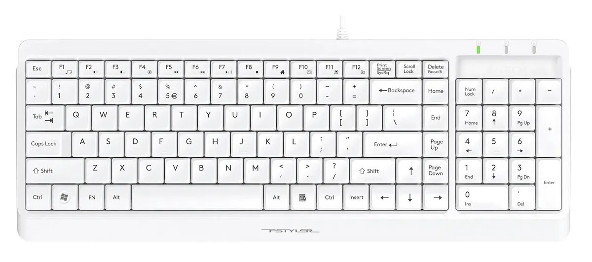 Клавиатура+мышь A4tech Клавиатура + мышь Fstyler F1512 F1512 WHITE, цвет белый