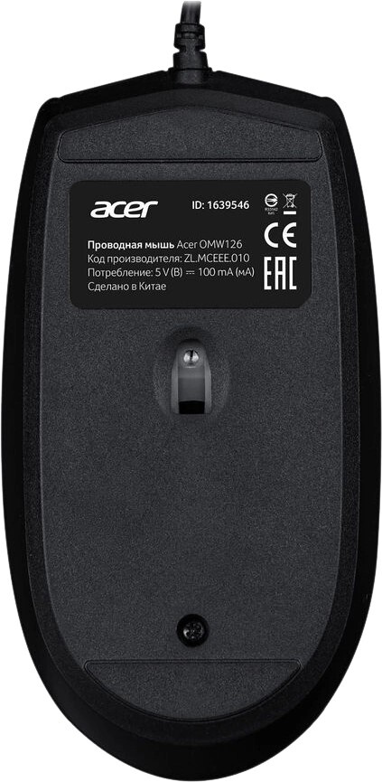 Мышь ACER OMW126 ZL.MCEEE.010, цвет черный