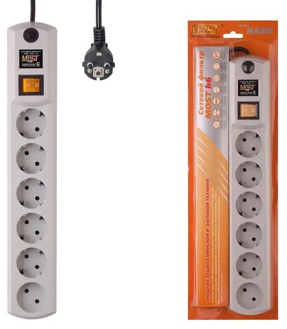 Сетевой фильтр Most Сетевой фильтр H6 2м (6 розеток)