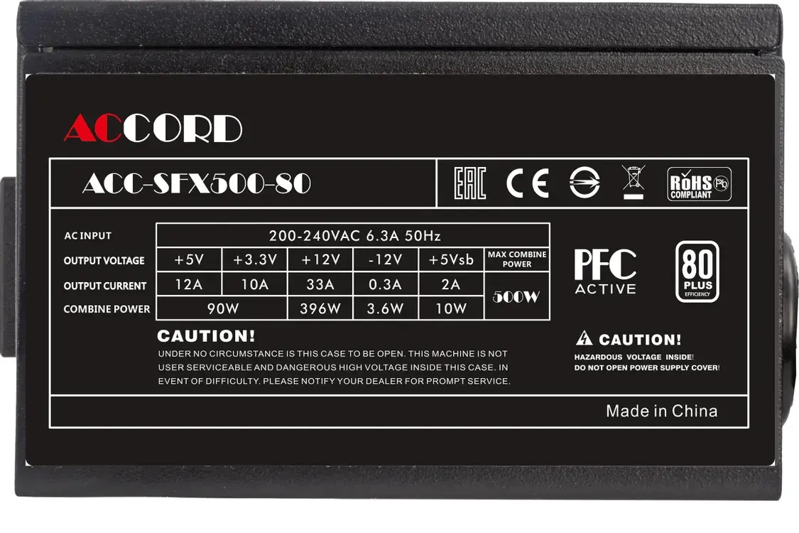 Блок питания Accord ACC-SFX500-80