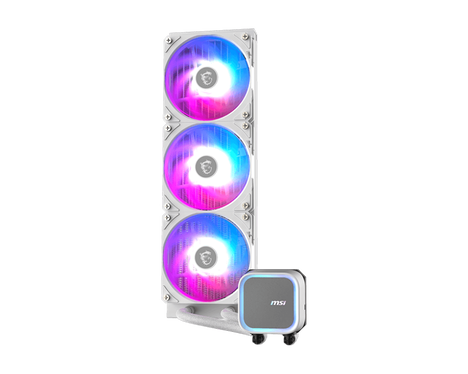 Жидкостная система охлаждения MSI MAG CORELIQUID A13 360 White 3 x ARGB Gen2 Fan, ARGB Gen2 Block, Color Box, LGA1700, 1851, AM5