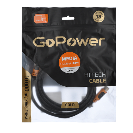 GoPower HDMI (m) - HDMI (m) ver.2.0 1.8м