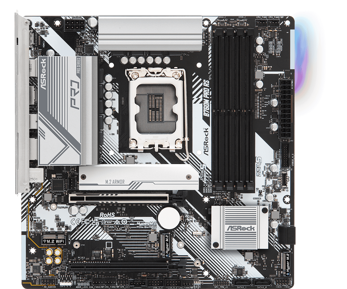 Материнская плата ASRock LGA 1700 Intel B760 B760M PRO RS