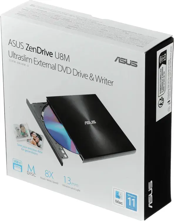 Оптический привод ASUS SDRW-08U8M-U