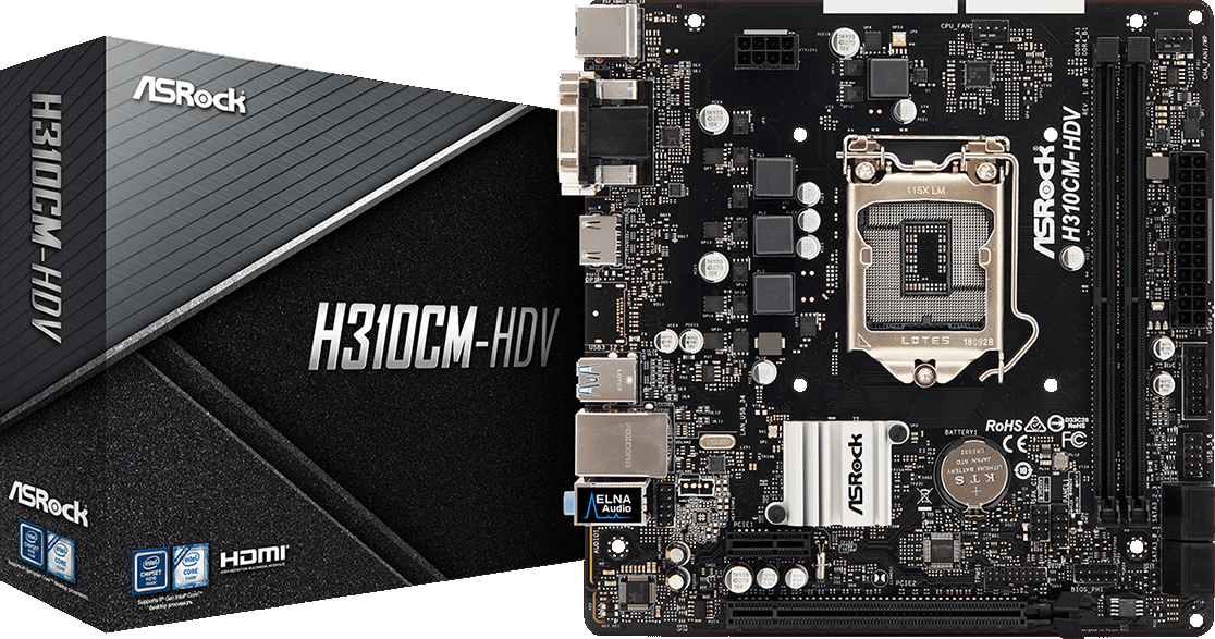 Материнская плата ASRock LGA1151 Intel H310 H310CM-HDV