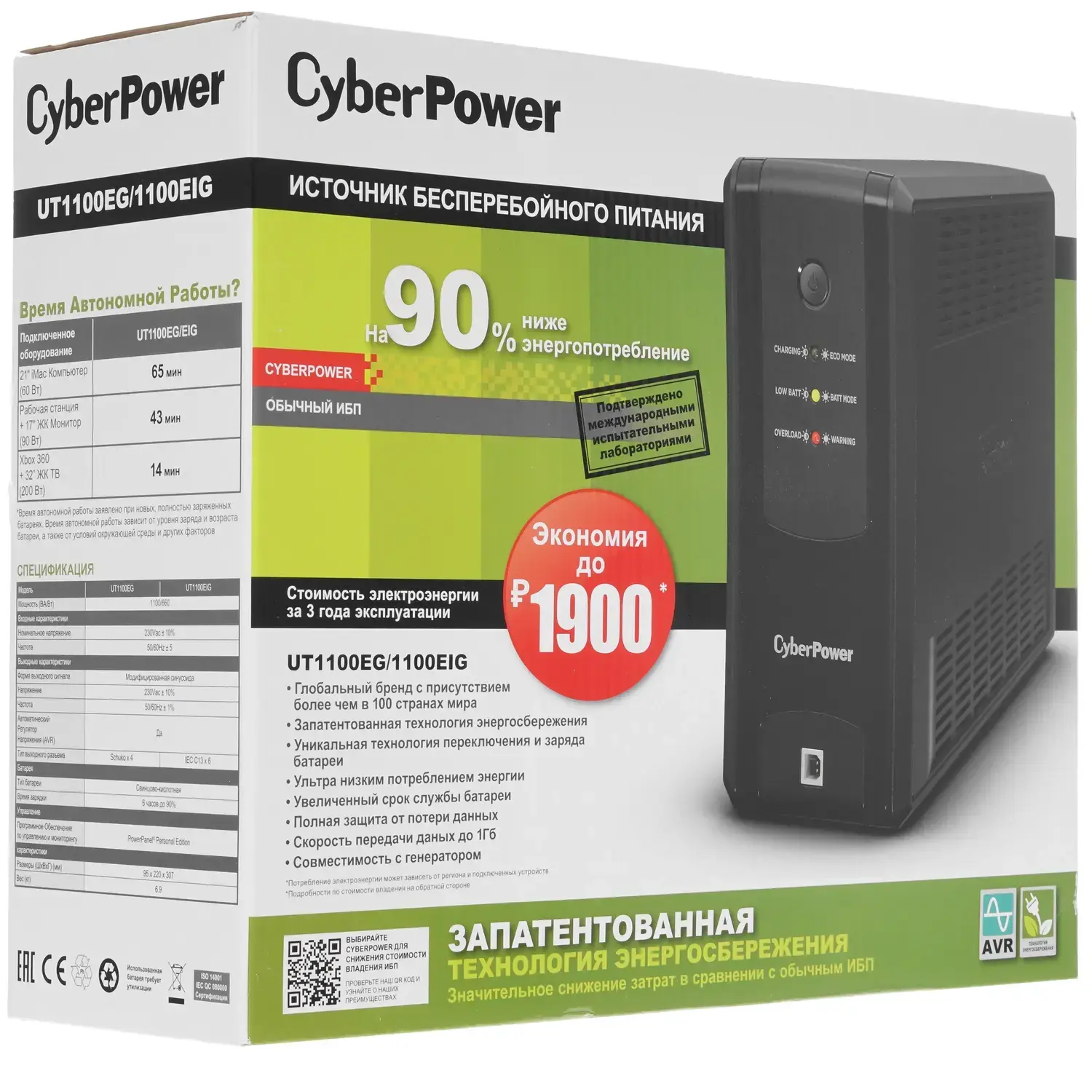 ИБП CyberPower Line-Interactive  UT1100EIG