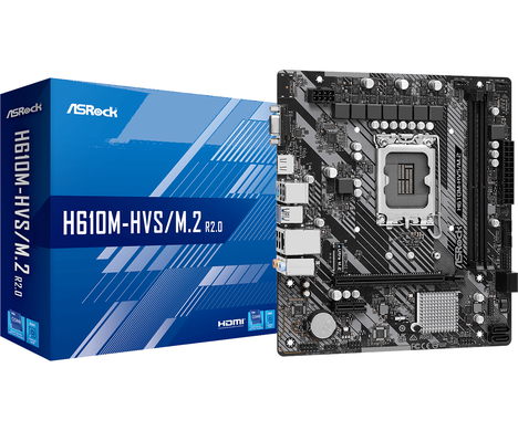 Материнская плата ASRock LGA 1700 Intel H610 H610M-HVS/M.2 R2.0
