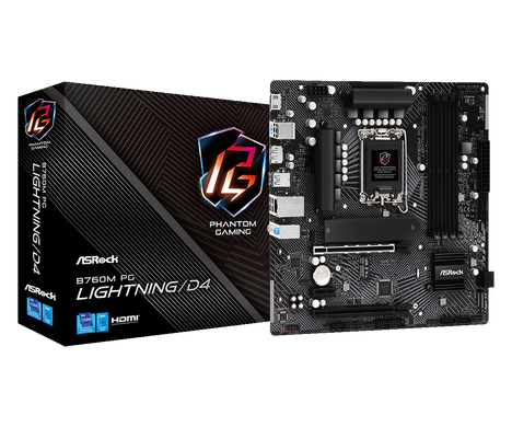 Материнская плата ASRock LGA 1700 Intel B760 B760M PG LIGHTNING/D4