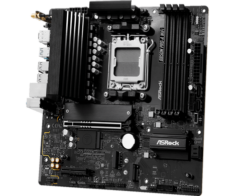 Материнская плата Asrock B850M PRO-A WIFI Socket AM5 AMD B850 4xDDR5 mATX AC`97 8ch(7.1) 2.5Gg RAID+HDMI+DP