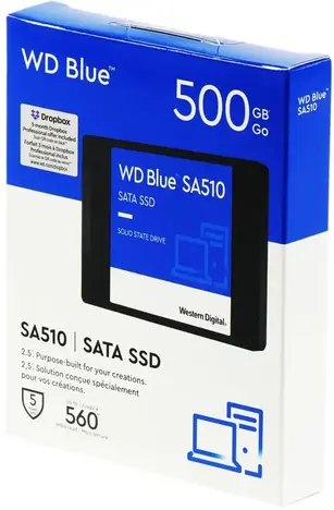 Внутренний твердотельный накопитель Western Digital Blue SA510 500GB
