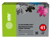 Чернильница голубой, желтый, пурпурный, черный Cactus CS-GI41PGBK/C/M/Y