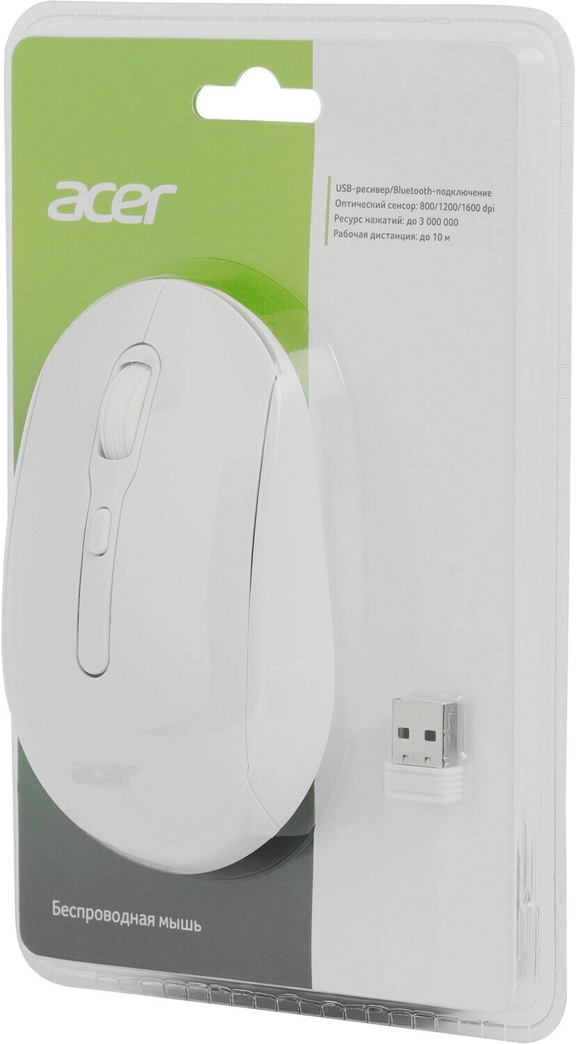 Мышь ACER OMR308 ZL.MCECC.023, цвет белый