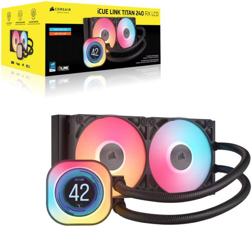 Кулер Процессорный Corsair Water Cooling System iCUE LINK TITAN 240 RX LCD