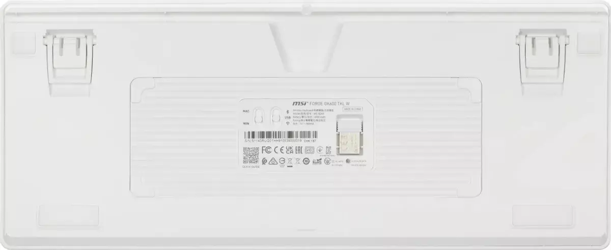 Клавиатура MSI FORGE GK600 TKL WIRELESS VIOLET S11-43RUQ01-HH9, цвет белый