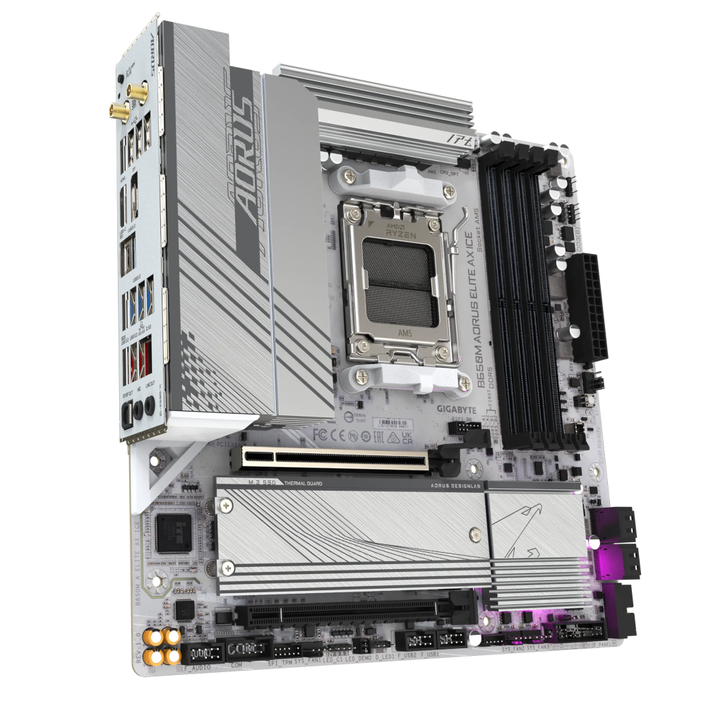 Материнская плата Gigabyte AM5 AMD B650 B650M A ELITE AX ICE