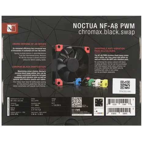 Вентилятор Noctua для корпуса NF-A8 PWM chromax.black.swap