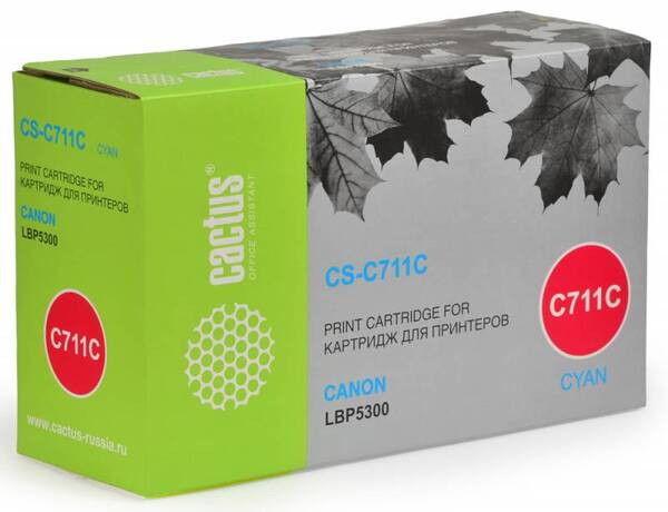 

Тонер-картридж голубой Cactus CS-C711C