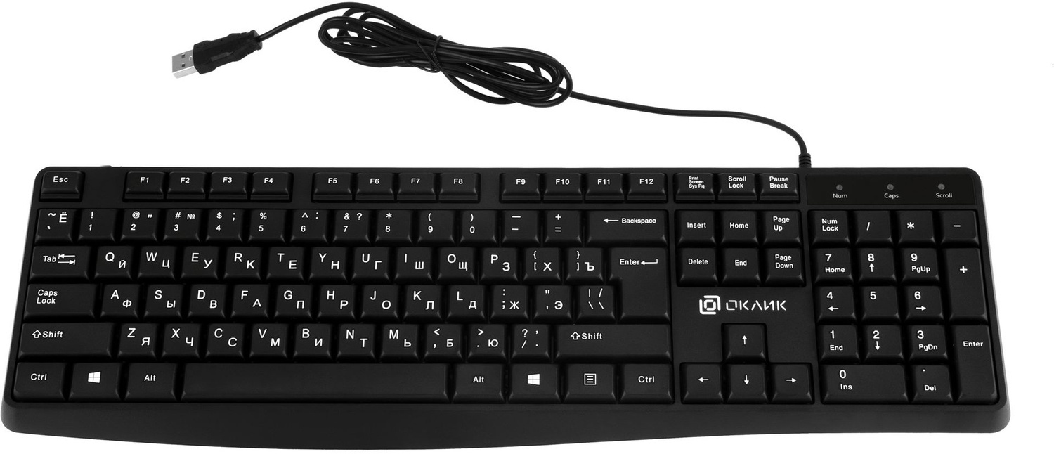 Клавиатура Oklick USB 145M 1659983, цвет черный