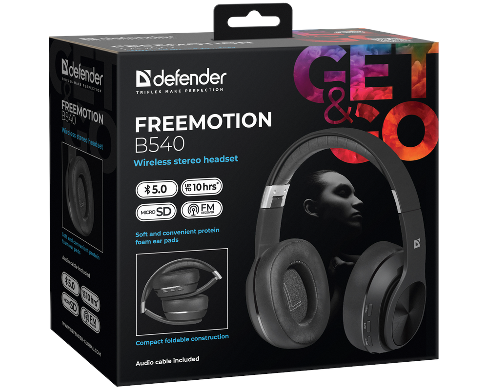 Bluetooth-гарнитура Defender FreeMotion B540, цвет черный