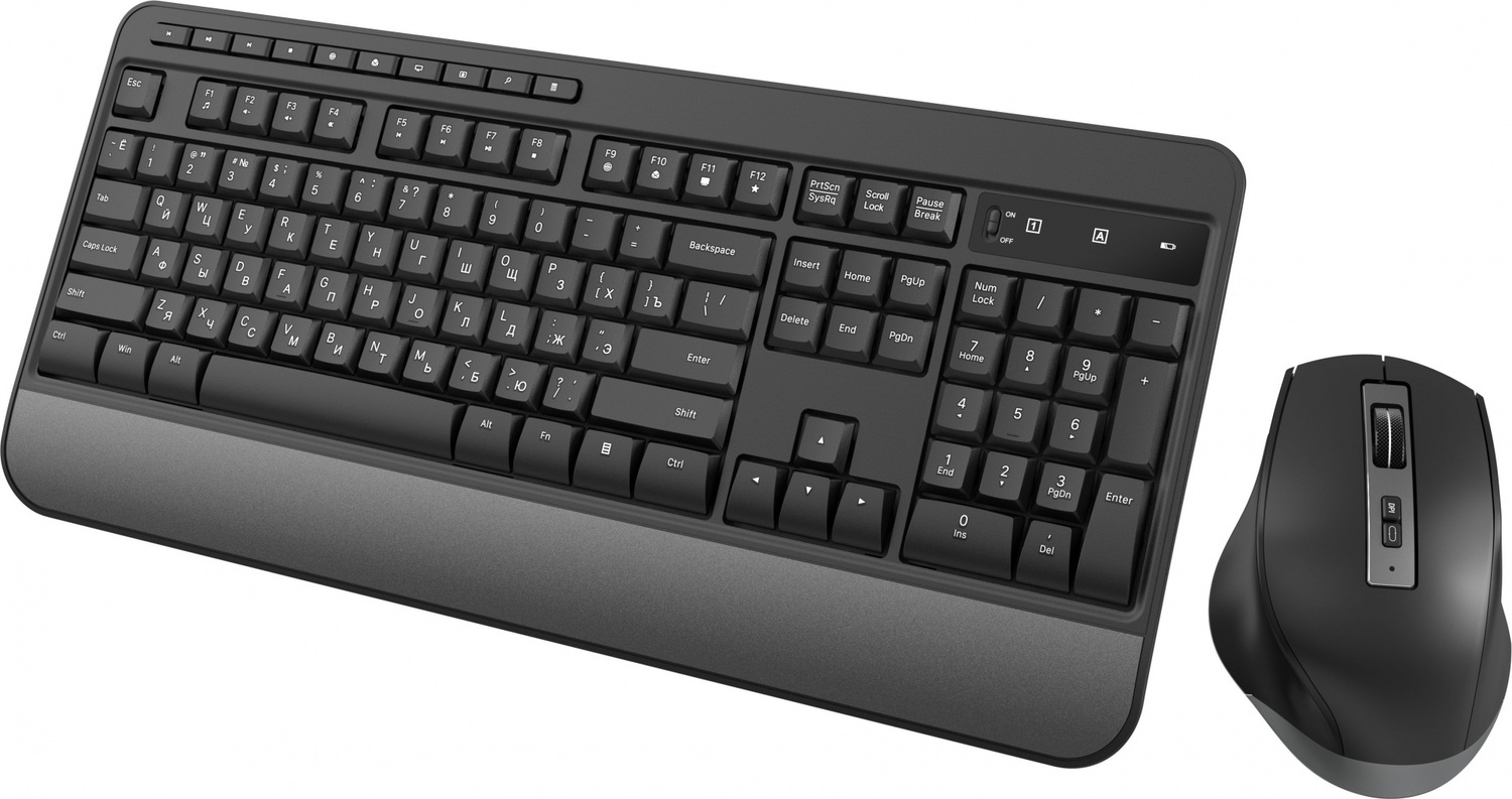 Клавиатура+мышь Oklick Комплект S290W 351701, цвет черный