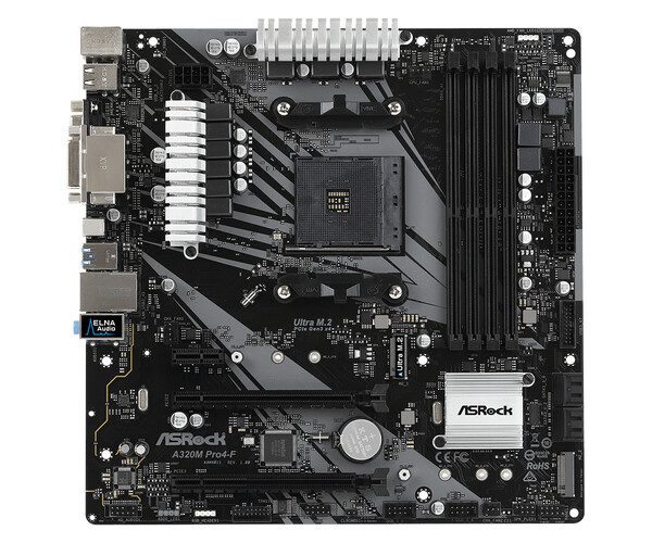 

Материнская плата ASRock AM4 AMD A320 A320M PRO4-F