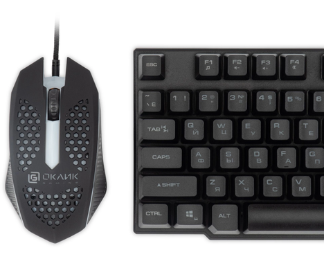 Клавиатура+мышь Oklick KB+M 400GMK 1546779, цвет черный