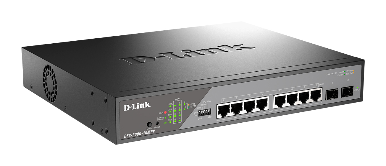 Коммутатор D-LINK DSS-200G-10MPP