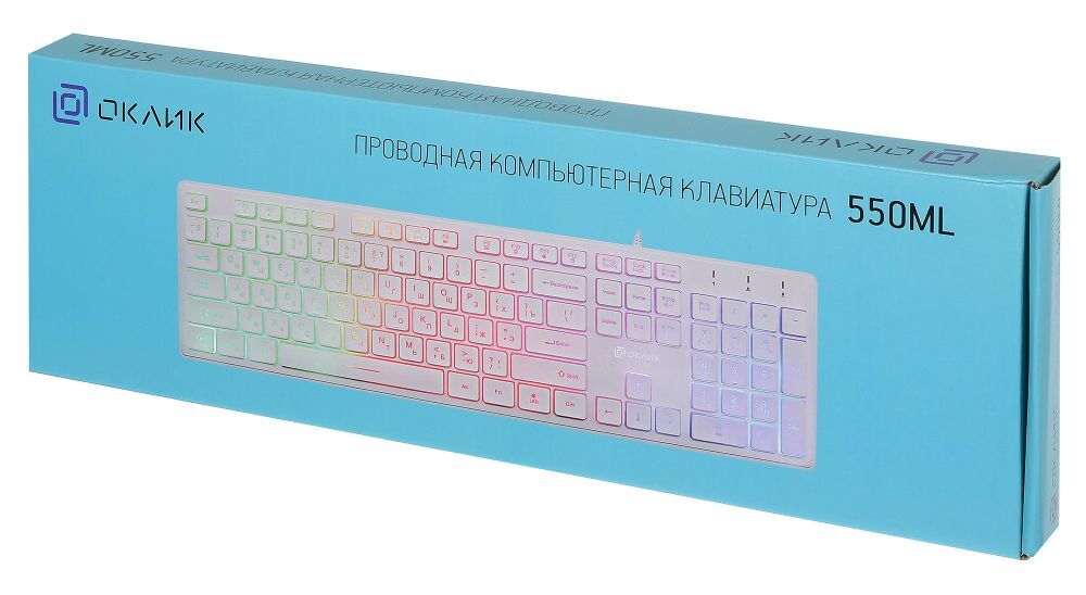 Клавиатура Oklick KeyBoard 550ML 1061618, цвет белый