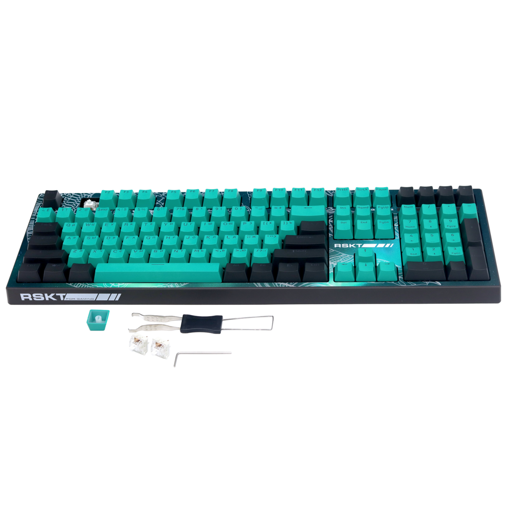 Клавиатура Raskat Клавиатура KM002-UV-GREEN, цвет темно-серый