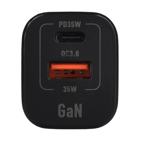 Зарядное устройство GoPower 1USB+1Type-C 35W QC3.0 GaN