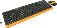 Клавиатура+мышь A4tech Клавиатура + мышь Fstyler FG1010 FG1010 ORANGE, цвет черный