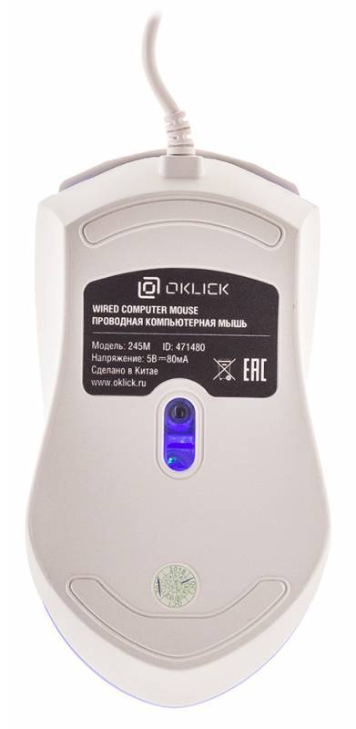 Мышь Oklick Мышь 245M 471480, цвет белый