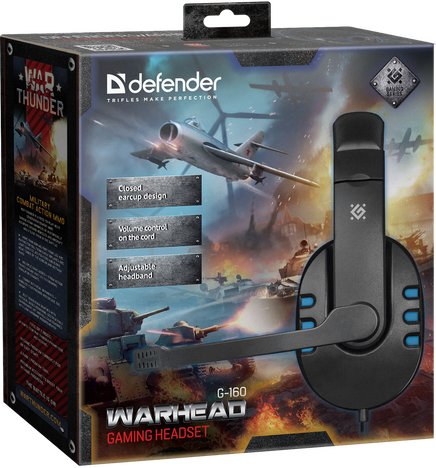 Гарнитура Defender Warhead G-160, цвет синий/черный
