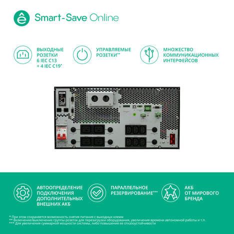 ИБП Systême Electric Smart-Save Online SRT 5000VA (SRTSE5KRTXLIEC-NC)