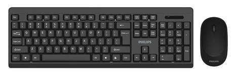 Клавиатура+мышь Philips Клавиатура + мышь SPT6324, русская заводская раскладка SPT6247B/60, цвет черный