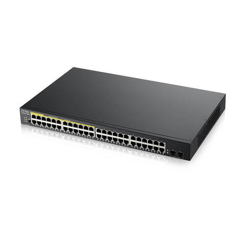 Zyxel GS1900-48HPv2 Smart L2 PoE + switch, rack 19 ", 48xGE (24xPoE +), 2xSFP, PoE budget 170 W